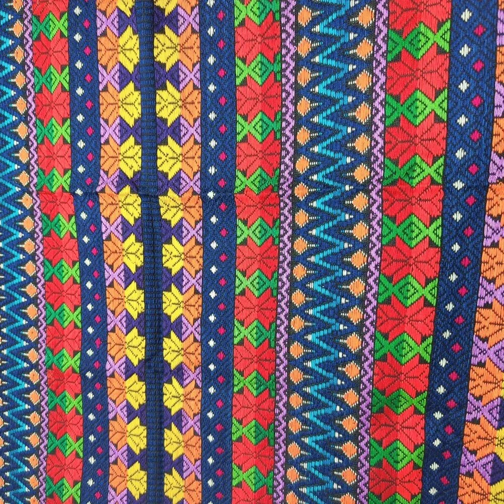 Vintage Folk Indigenous Rug Tapestry Knit Tablecloth Black